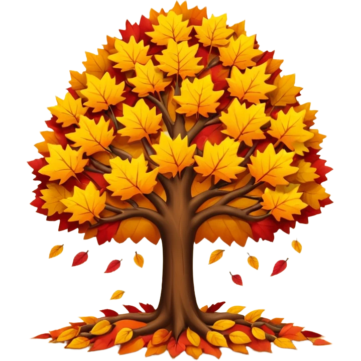 autumn tree with leaves falling  emoji