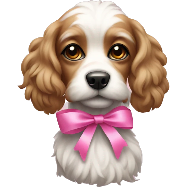 rotwellier dog with a pink ribbon  emoji