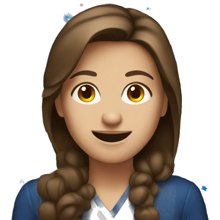 happy brown hair woman patriotic  emoji