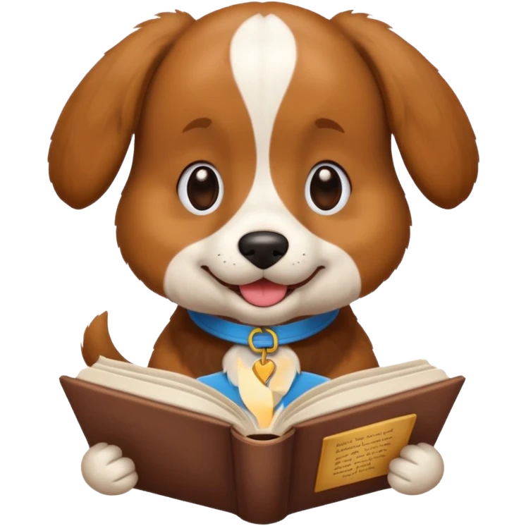 Dog reading a romance book emoji