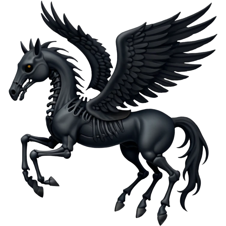 thestral: Winged horses visible only to those who have witnessed death and understand its significance. emoji