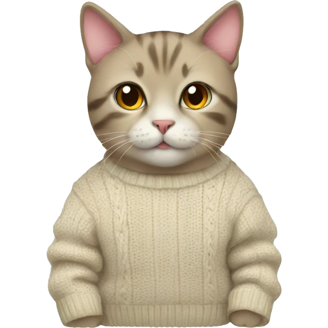 cute cat in a sweater  emoji