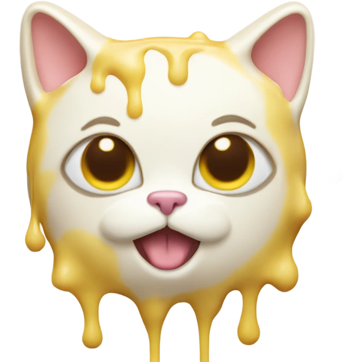 cat covered in melting white chocolate emoji