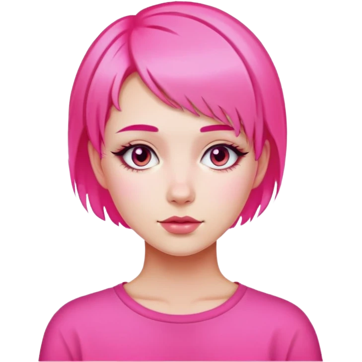 girl with short neon pink hair emoji