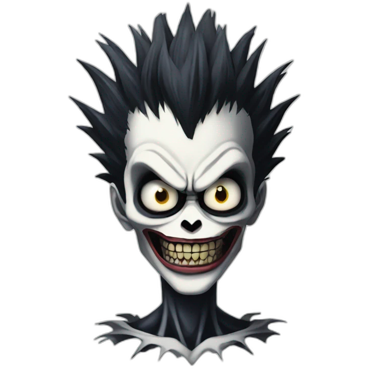 ryuk from death note that not smiling and looking in front off emoji