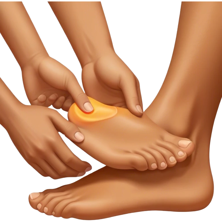 A man’s hand massaging a woman’s foot emoji