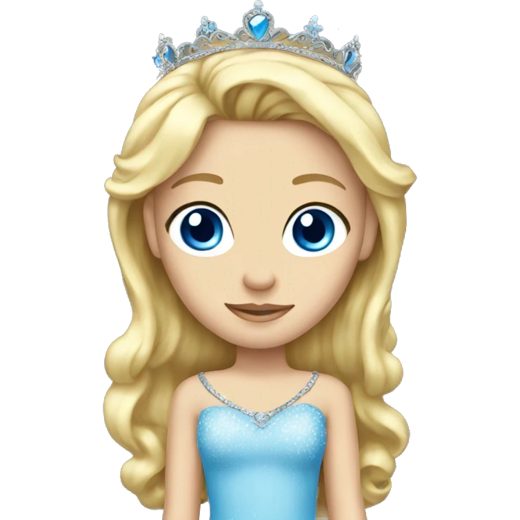 blonde blue eyes princess wearing tiara  emoji