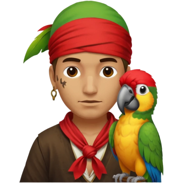 pirate and parrot emoji