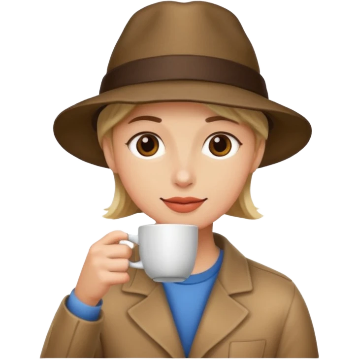 drinking coffee with hat emoji