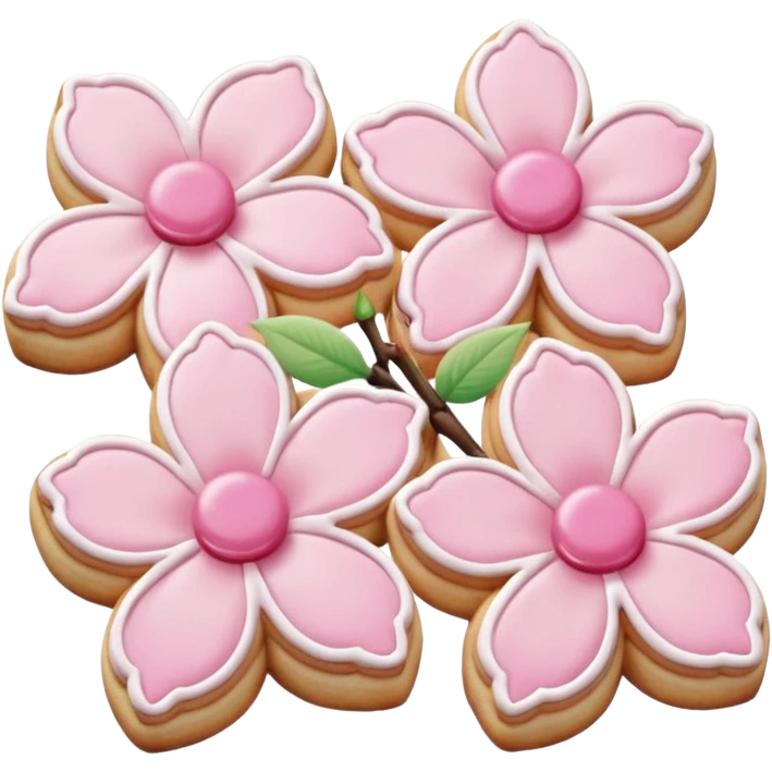 Cherry blossom shaped cookies emoji