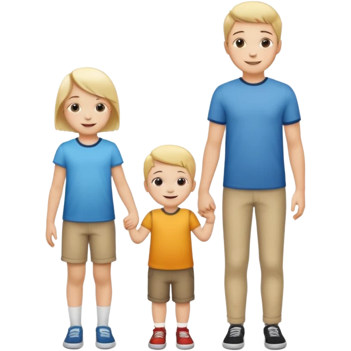 small child standing next to a tall child of same sex emoji