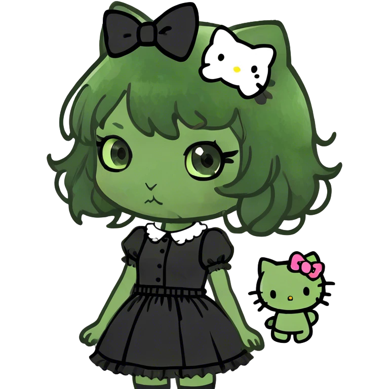 goth kawaii hello kitty lady emoji