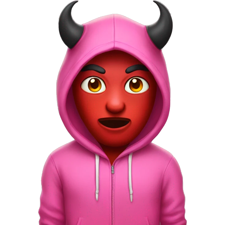 Devil in a pink hoodie  emoji