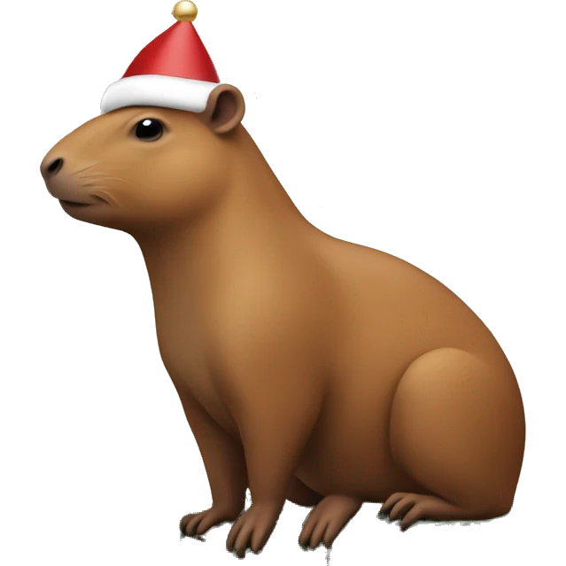 Capibara decorating a cristmas tree emoji