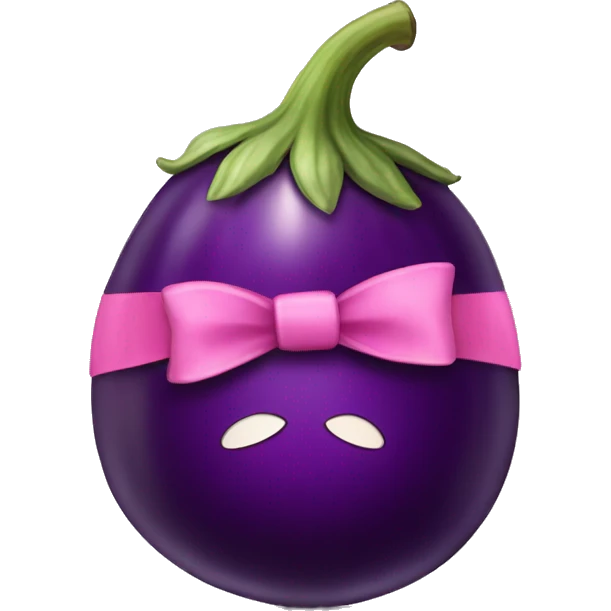 eggplant with pink bow emoji