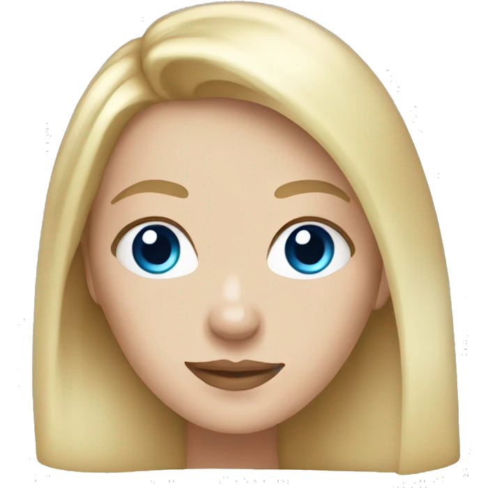 White women, long blonde hair,blue eyes emoji
