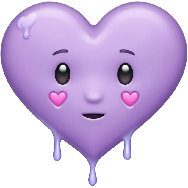 pastel purple dripping heart emoji