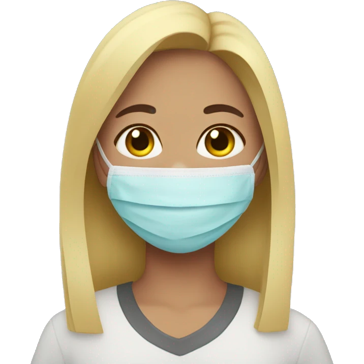 A girl with a face mask emoji