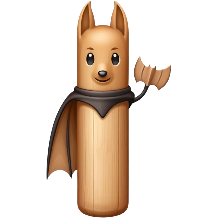 light brown wooden bat, upright position emoji