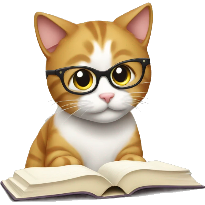 Cat studying  emoji