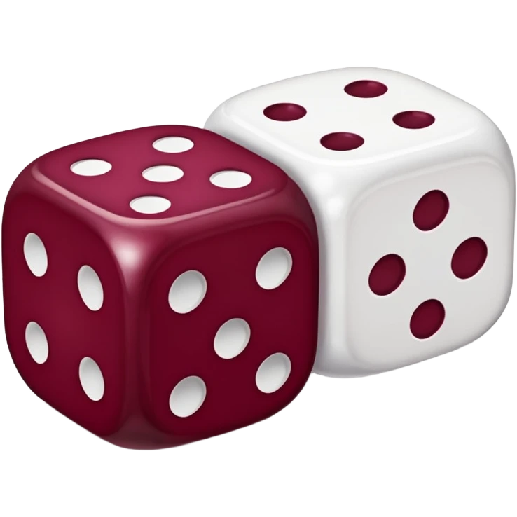 two dices in with burgundy heart details emoji