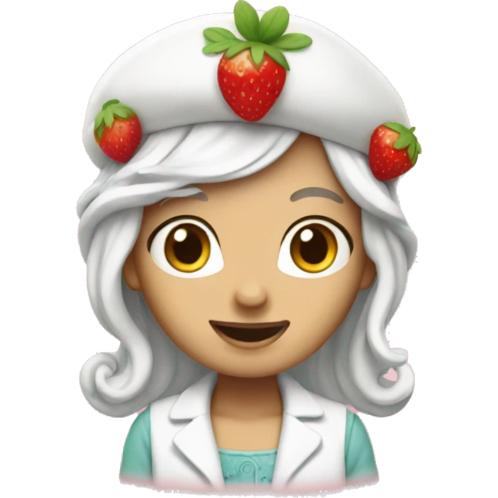 white strawberry shortcake  emoji