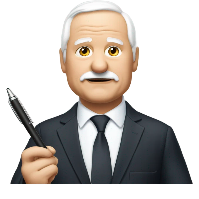 Václav Klaus holdin pen emoji