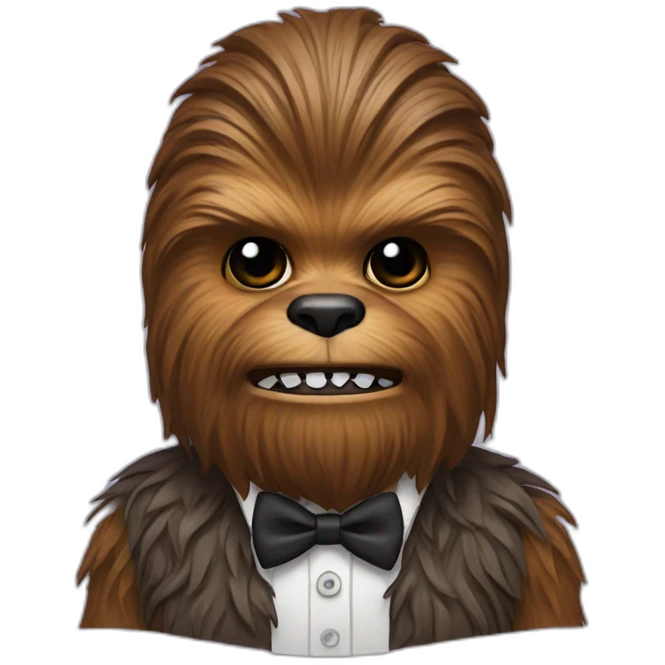 Chewbacca with a bow tie emoji
