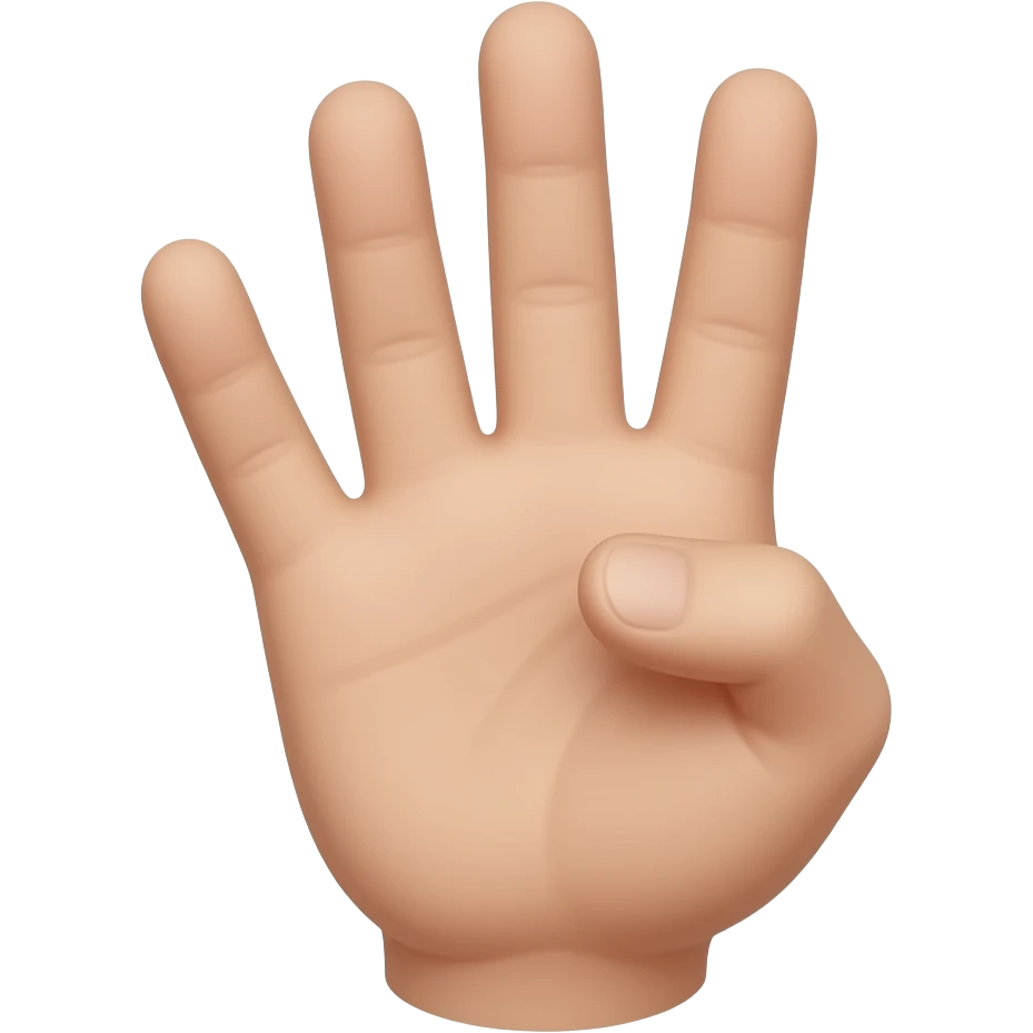 that's five - four fingers open (& one closed) emoji