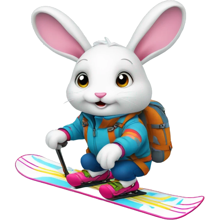 bunny on ski’s  emoji