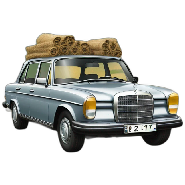 trip around galicia in a old mercedes benz w115 emoji