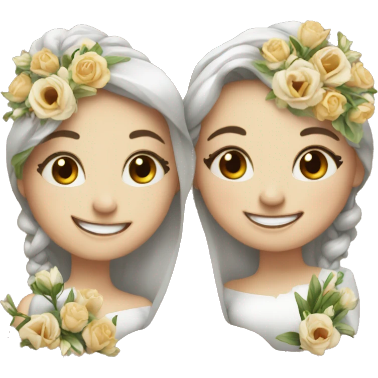 wedding smiles and flowers emoji