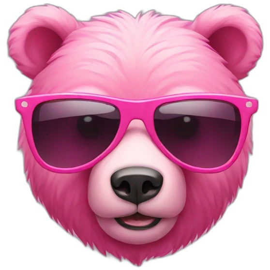 pink bear with sunglasses emoji