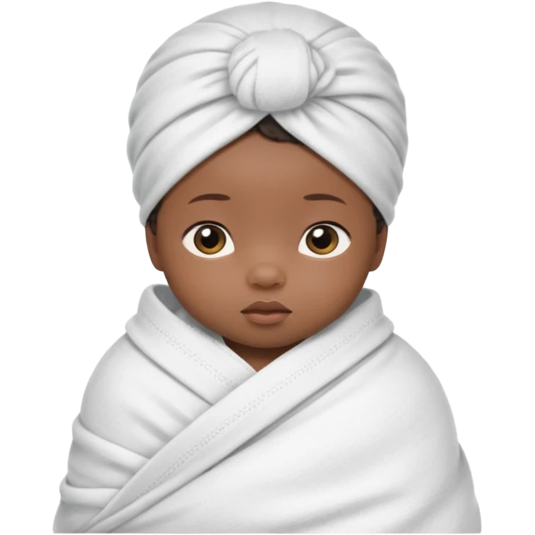 newborn black baby girl in a swaddle emoji