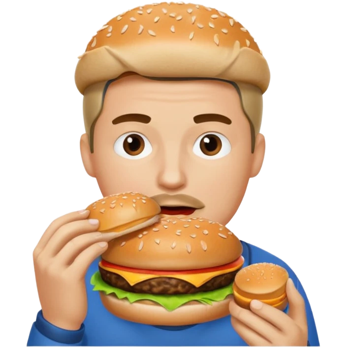 Man eating a burger  emoji