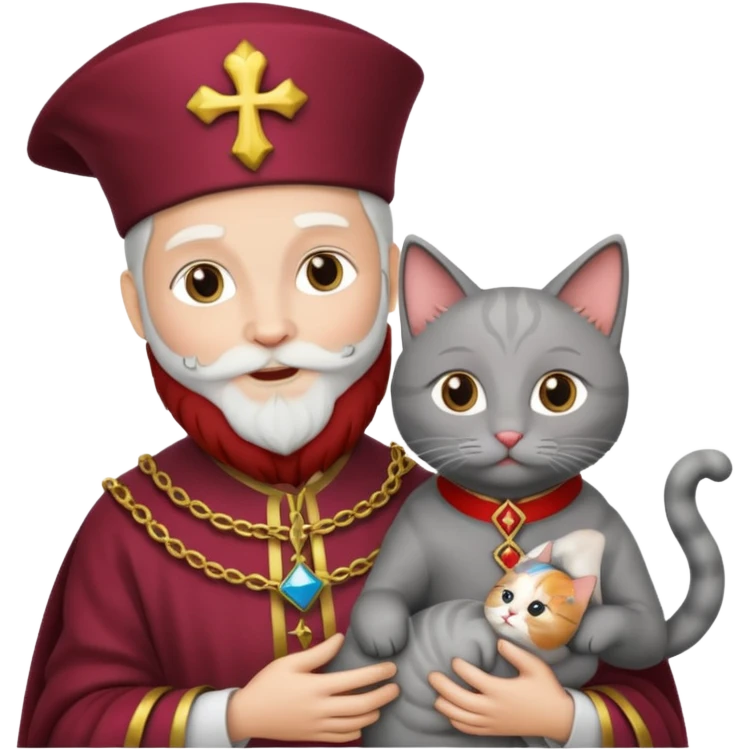sinterklaas maar hij houd een kat vast emoji
