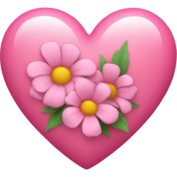 Pink heart with flowers emoji