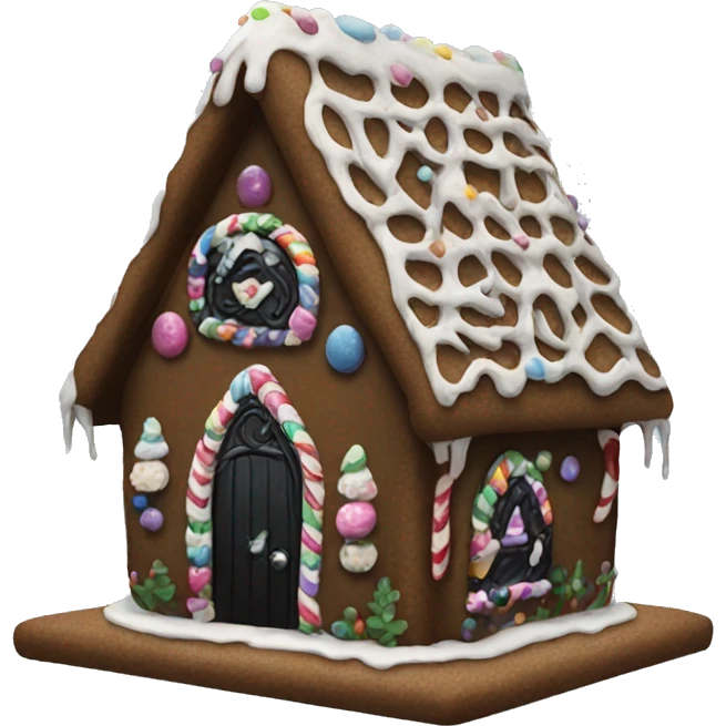 Goth gingerbread house emoji