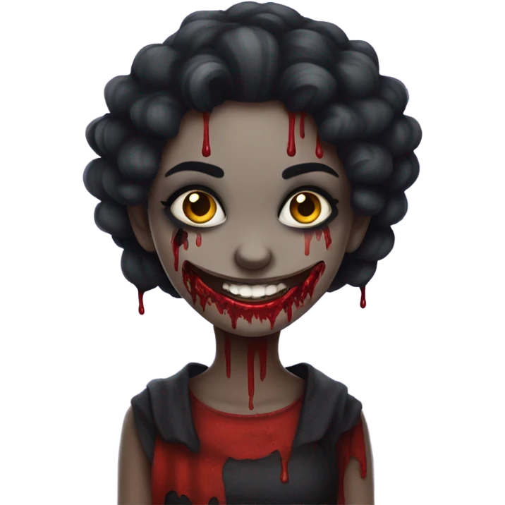 smiling girl in horror theme emoji