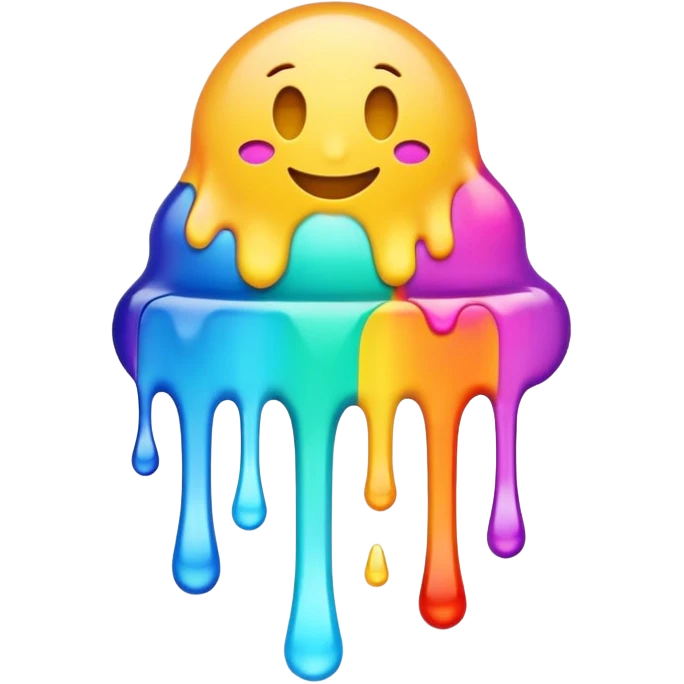Colorful psychedelic melting dripping emojis emoji