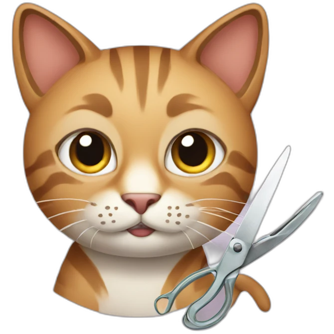 cat with scissors emoji