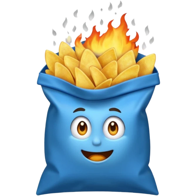 Chips blue names fire in abag emoji