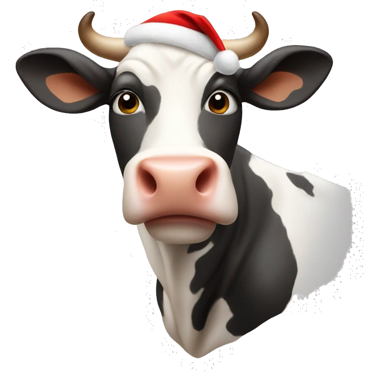 cow wearing santa hat  emoji