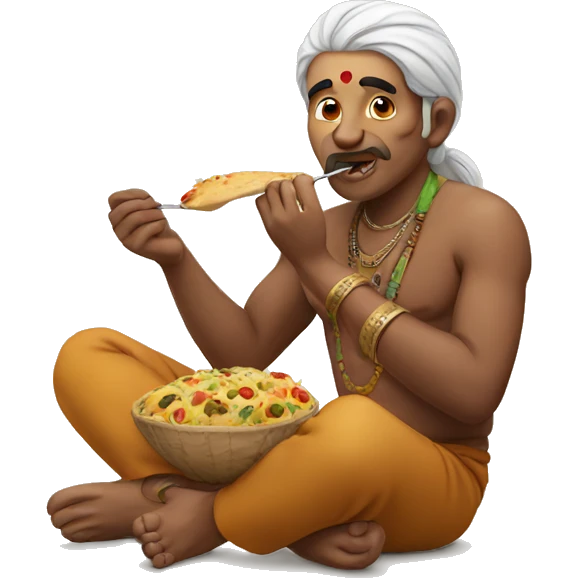 Indian man eating  emoji