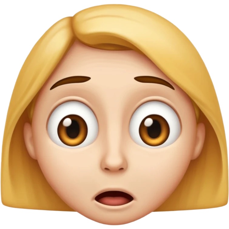 classic emoji style face with wide eyes and trembling mouth, nervous expression emoji