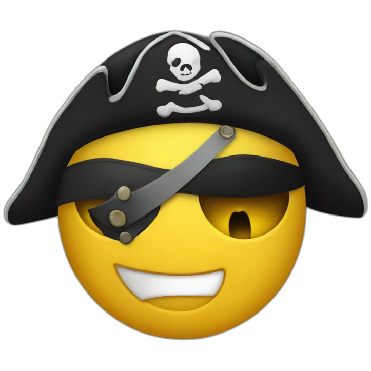 yellow emoji pirate with eye patch emoji