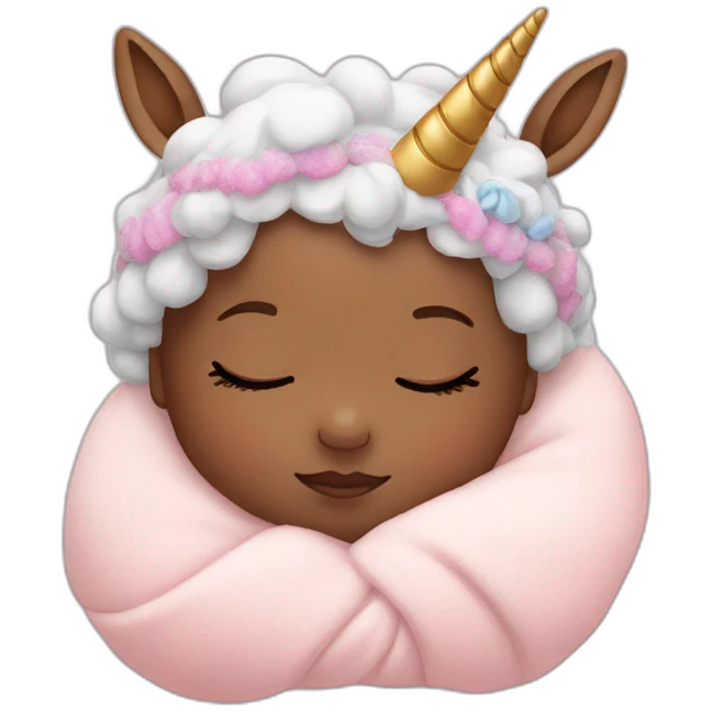 Sleeping Newborn with unicorn headband emoji