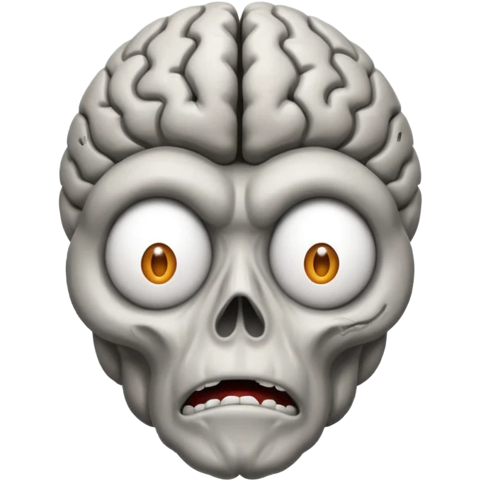 Scared amygdala in brain emoji