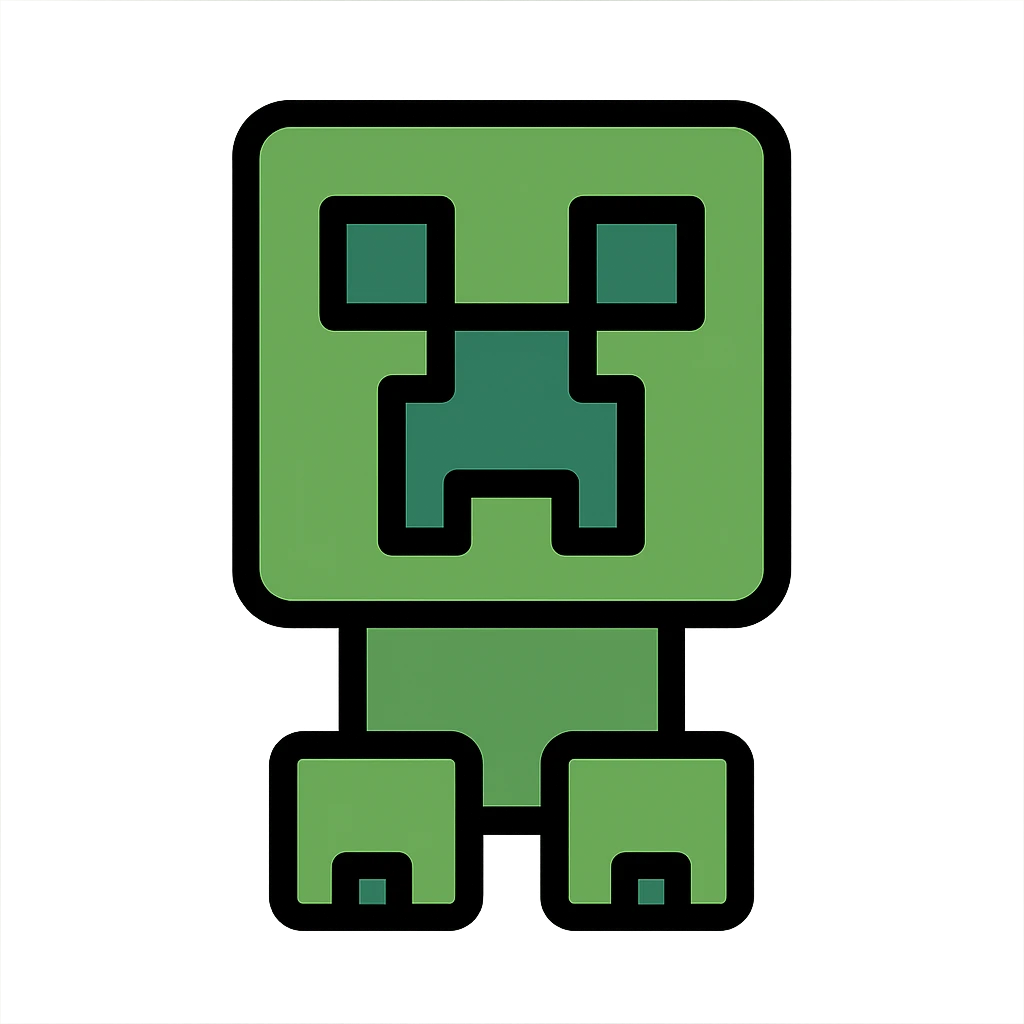 Minecraft creeper color outline icon emoji