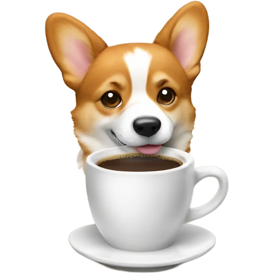 Corgi with a coffee emoji